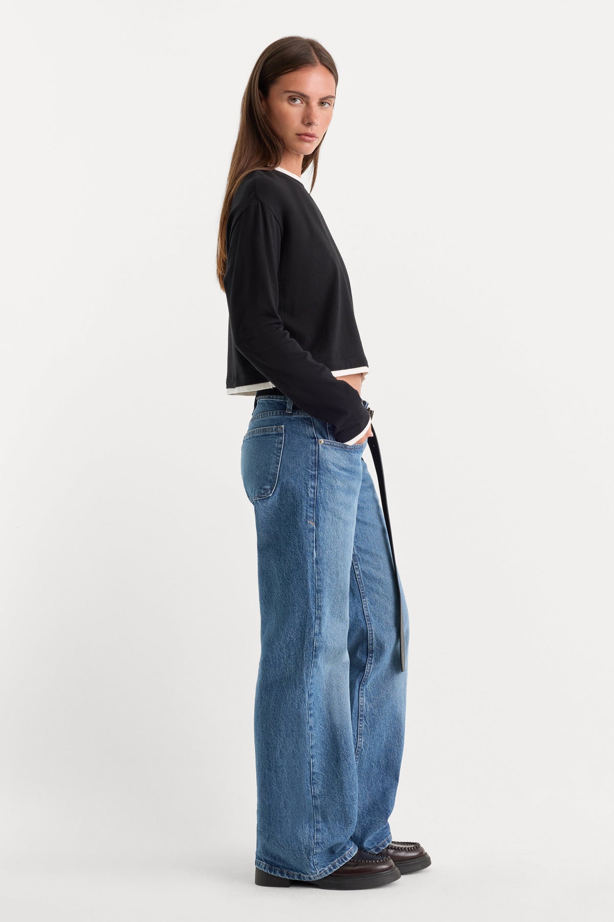Premium VINTAGE LOW LOOSE JEANS INDIGO1224