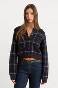 Premium THE JACQUARD CARDIGAN CHOCOLATE PLAID