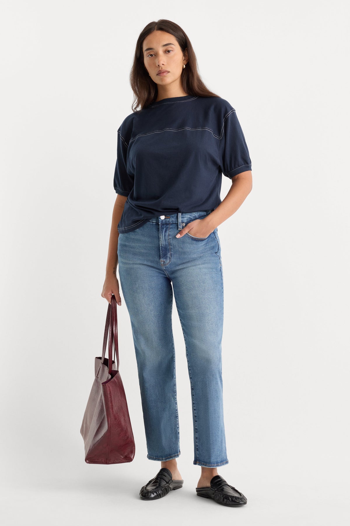 Premium ALWAYS FITS GOOD LEGS STRAIGHT JEANS INDIGO316