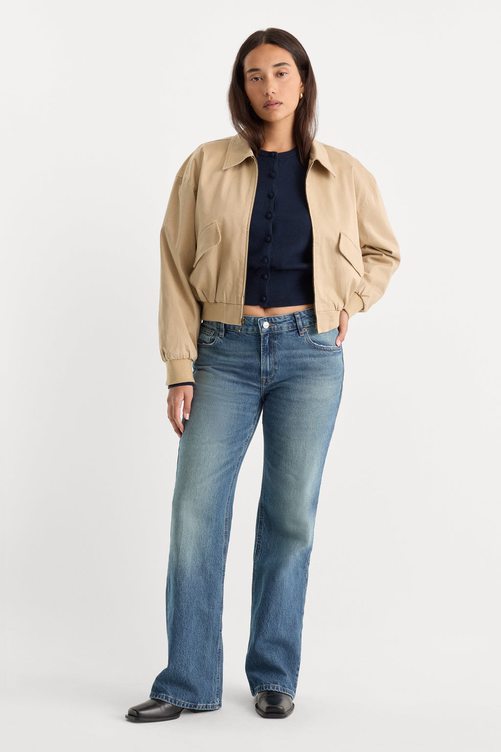 Premium VINTAGE LOW RISE BOOTCUT JEANS INDIGO1282