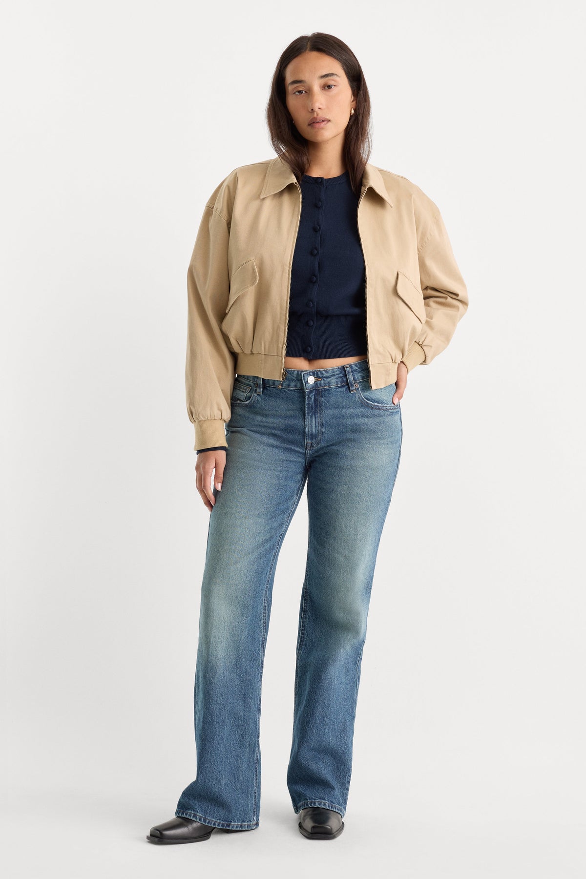 Premium VINTAGE LOW RISE BOOTCUT JEANS INDIGO1282