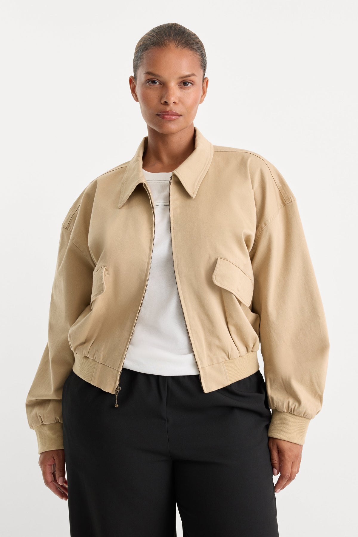 Premium THE TWILL BOMBER JACKET DUNE MIST