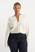 Premium THE CHUNKY KNIT CARDIGAN CHALK
