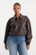 Premium THE BETTER THAN LEATHER BOMBER JACKET ESPRESSO