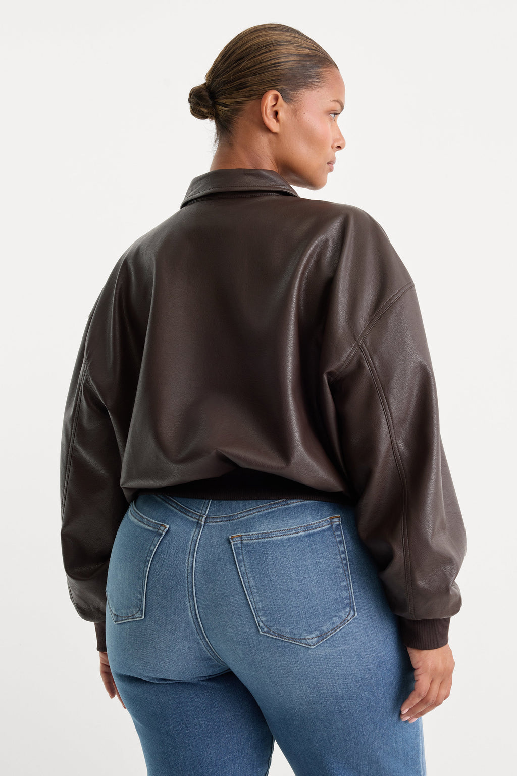 Premium THE BETTER THAN LEATHER BOMBER JACKET ESPRESSO