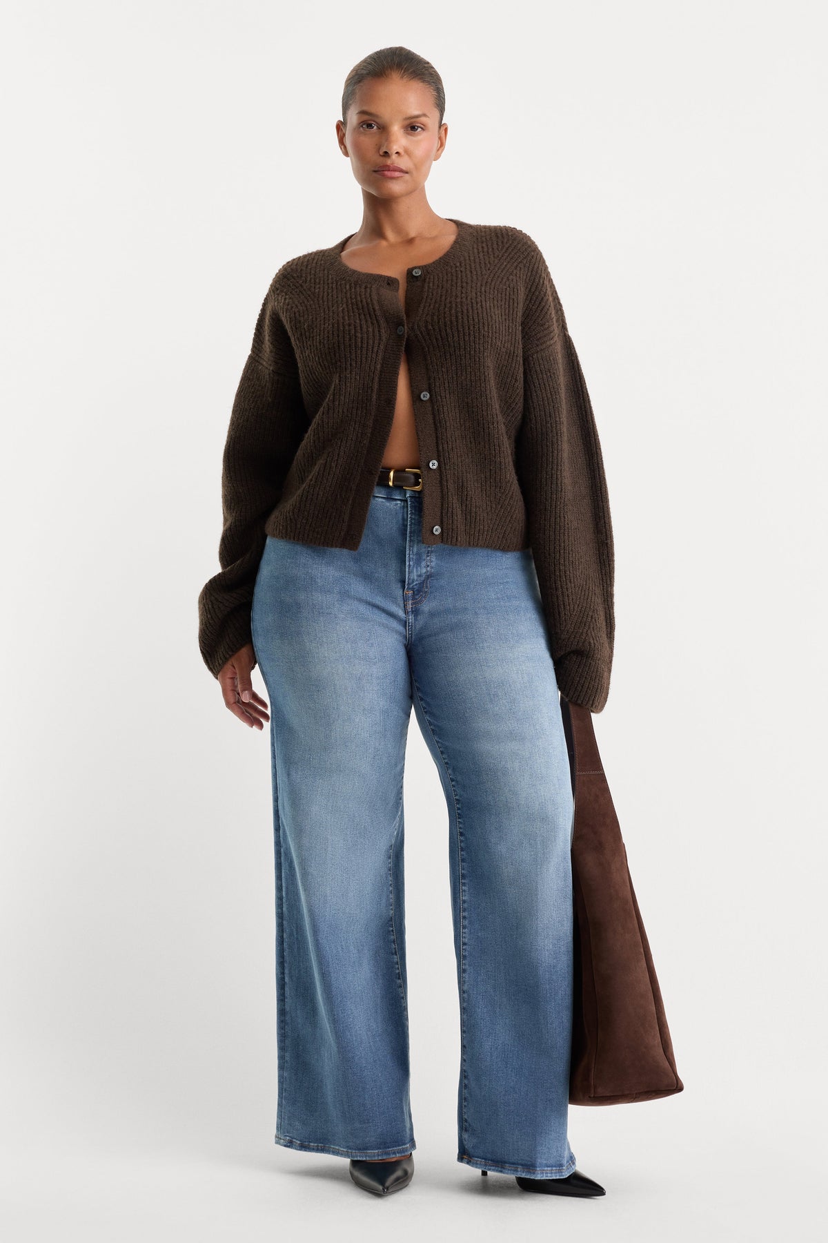 Premium ALWAYS FITS SLIM PALAZZO JEANS TAWNY