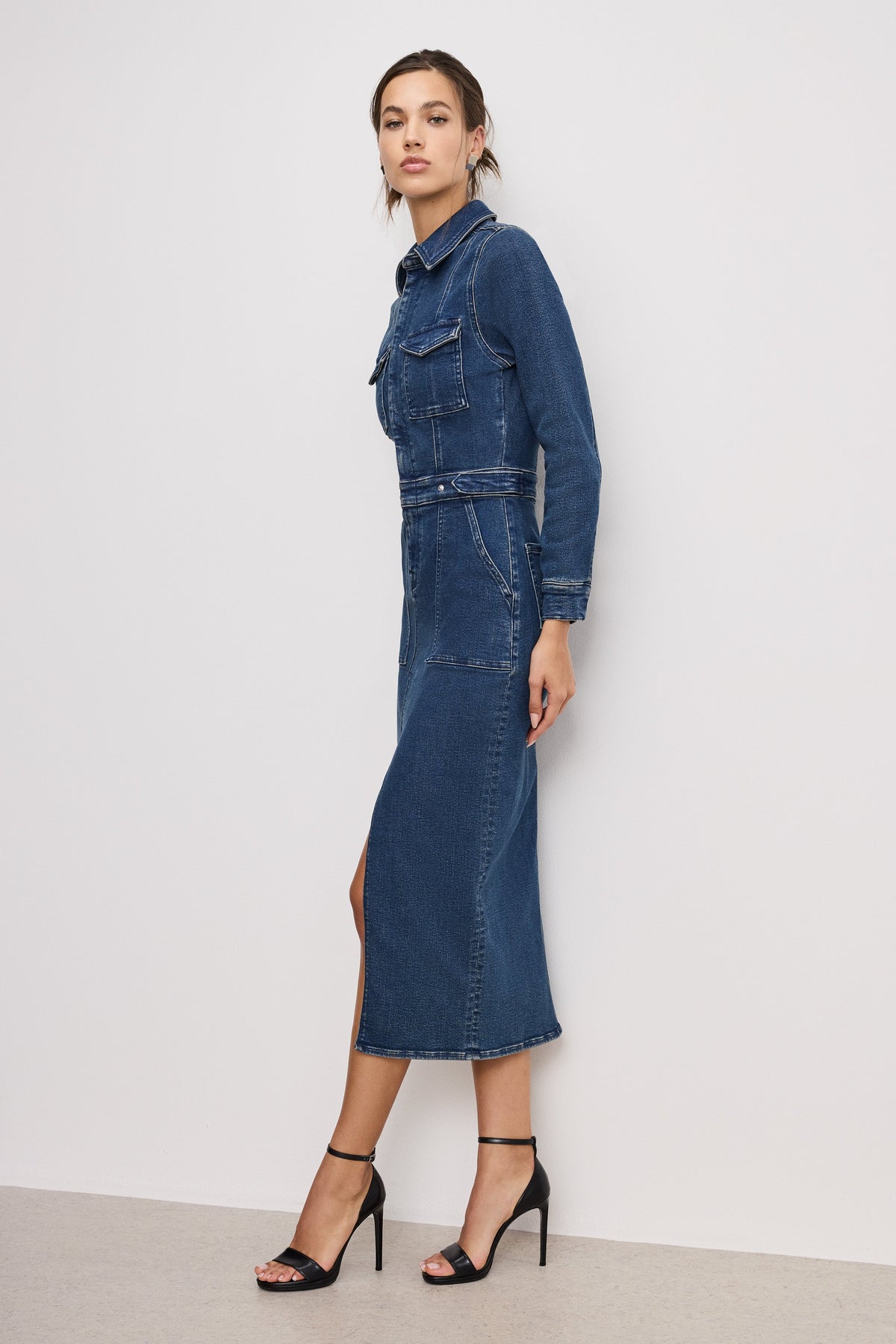 Premium FIT FOR SUCCESS LONG SLEEVE MIDI DRESS INDIGO724