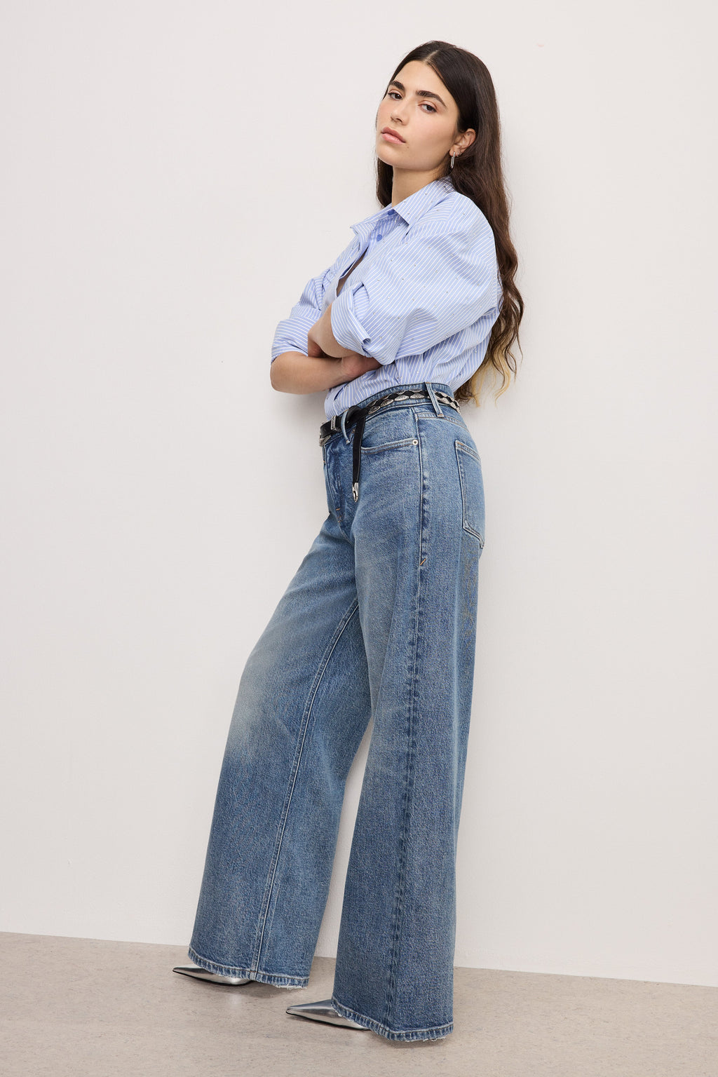 Premium GOOD EASE PETITE RELAXED JEANS INDIGO575
