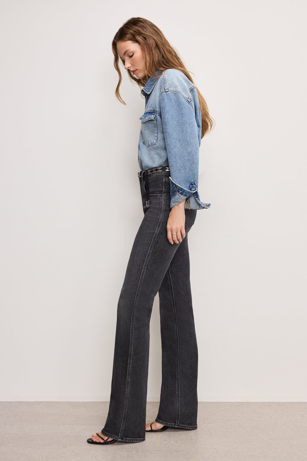 Premium GOOD COWBOY BOOTCUT JEANS BLACK354