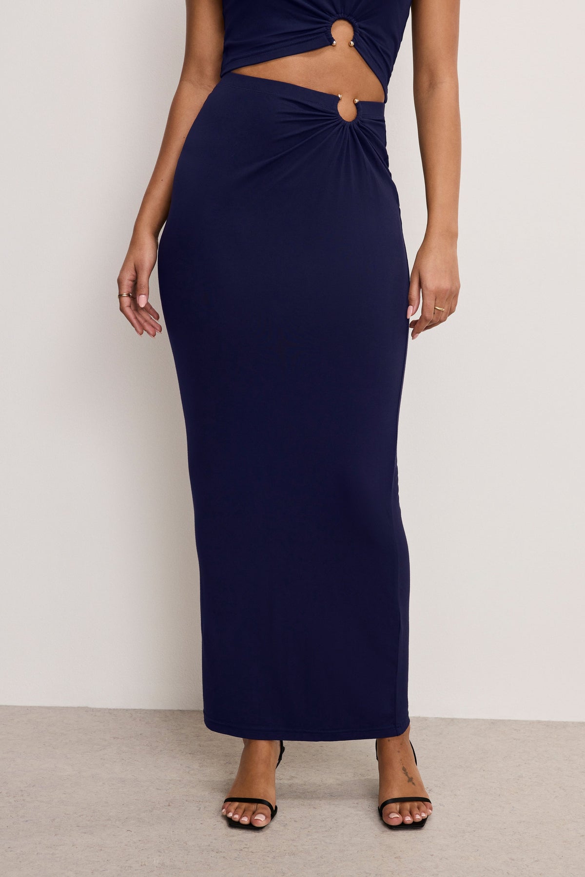 Premium STRETCH JERSEY MAXI SKIRT HORIZON INK