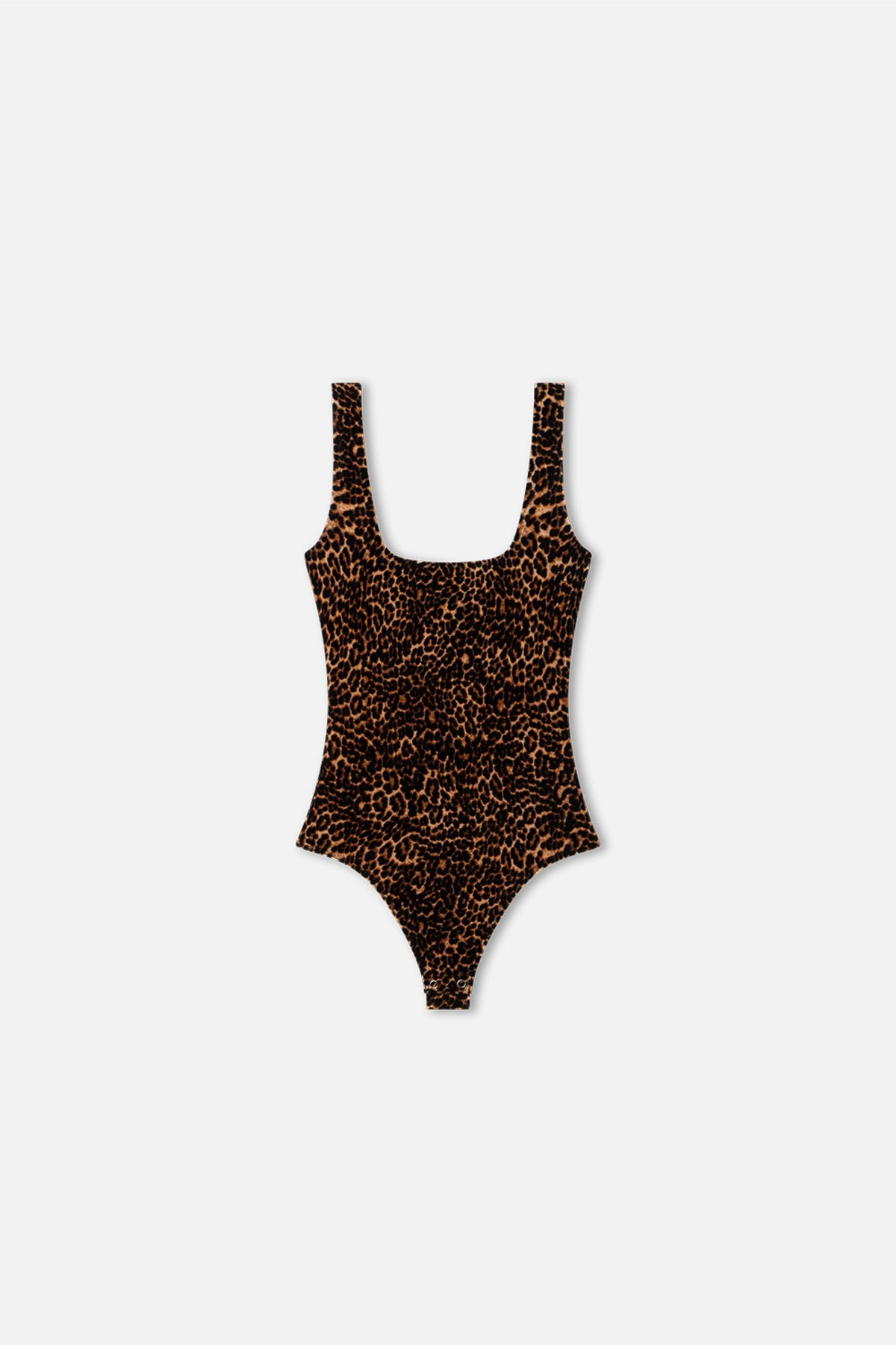 Premium VELVET MODERN TANK BODYSUIT MINI LUCKY LEOPARD