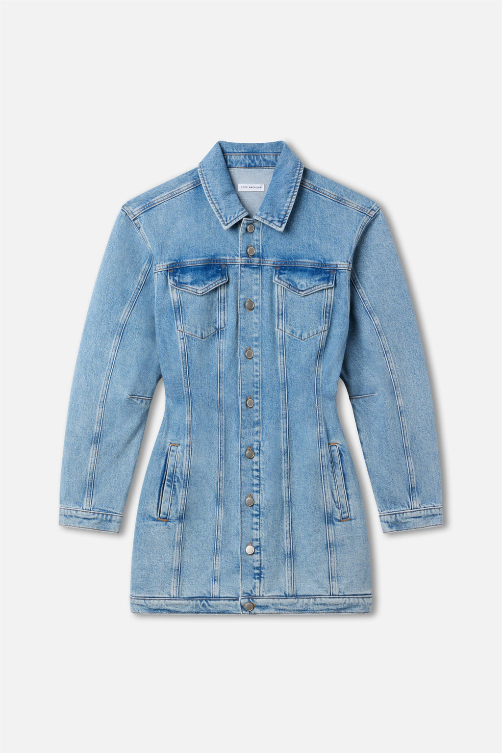 Premium BARREL LONG SLEEVE MINI DRESS INDIGO911