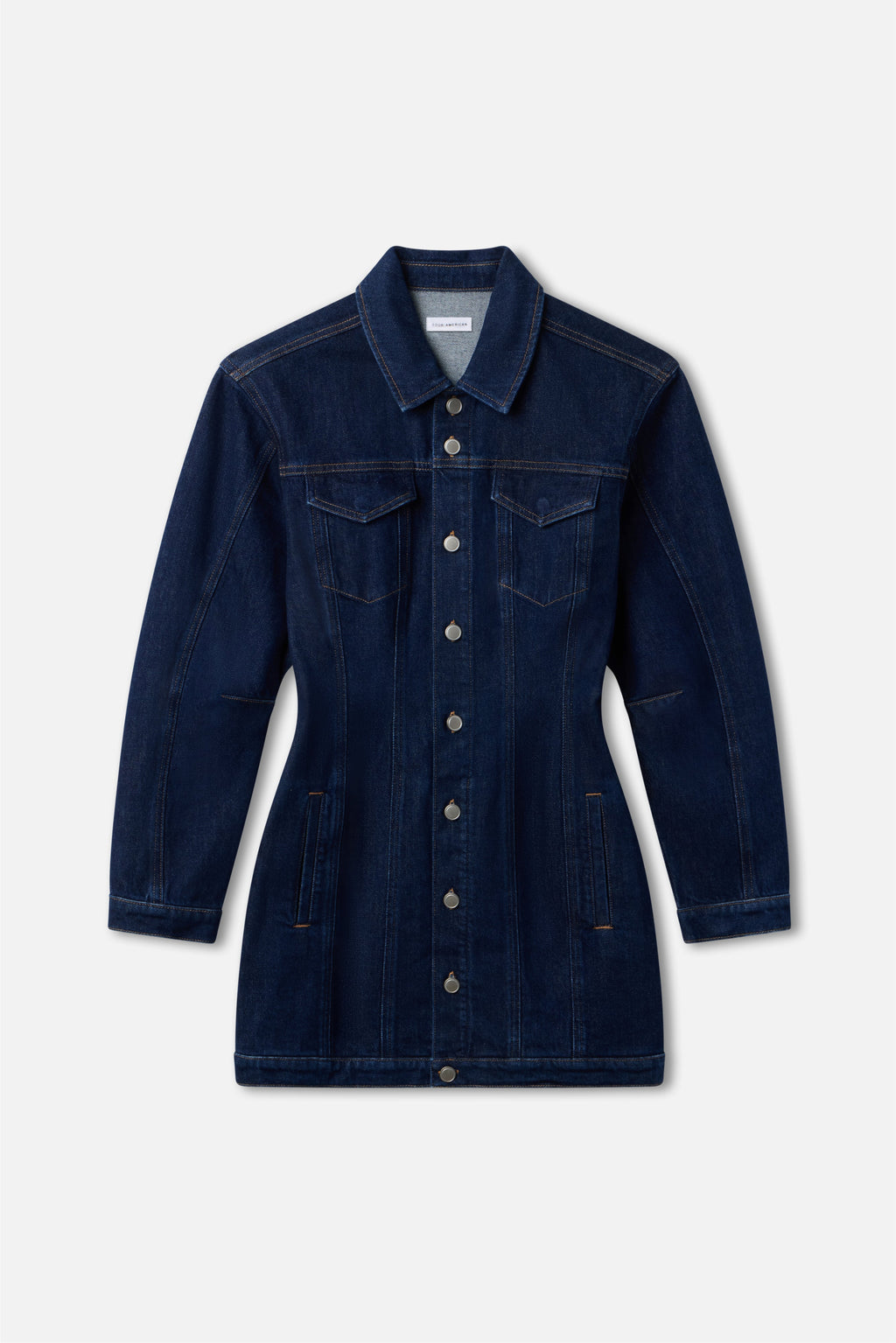 Premium BARREL LONG SLEEVE MINI DRESS INDIGO982