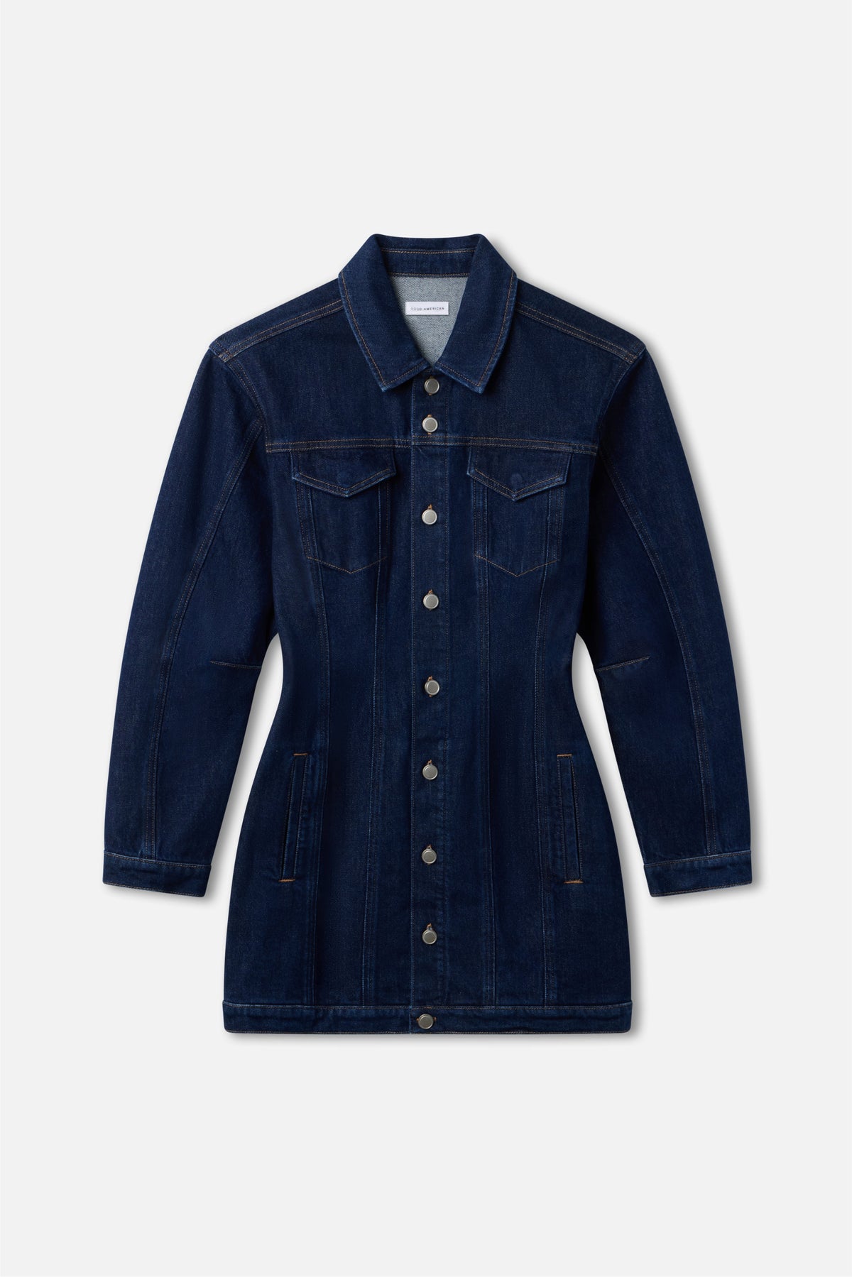 Premium BARREL LONG SLEEVE MINI DRESS INDIGO982