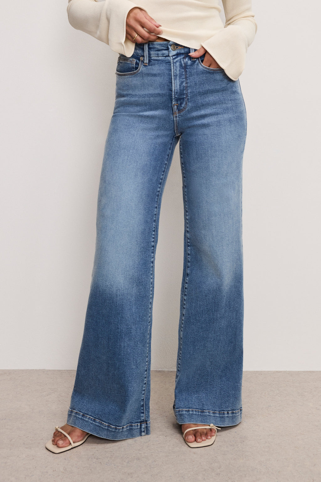 Premium GOOD WAIST PALAZZO COMPRESSION JEANS INDIGO837