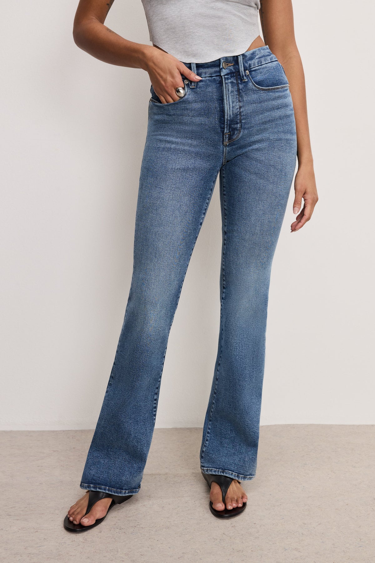 Premium COMPRESSION GOOD CLASSIC BOOTCUT JEANS INDIGO254