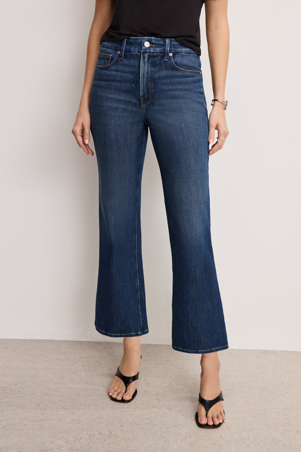 Premium SOFT TECH GOOD LEGS CROPPED MINI BOOT JEANS INDIGO977