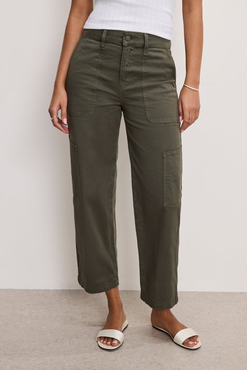 Premium CARGO CROPPED TWILL PANTS FATIGUE001