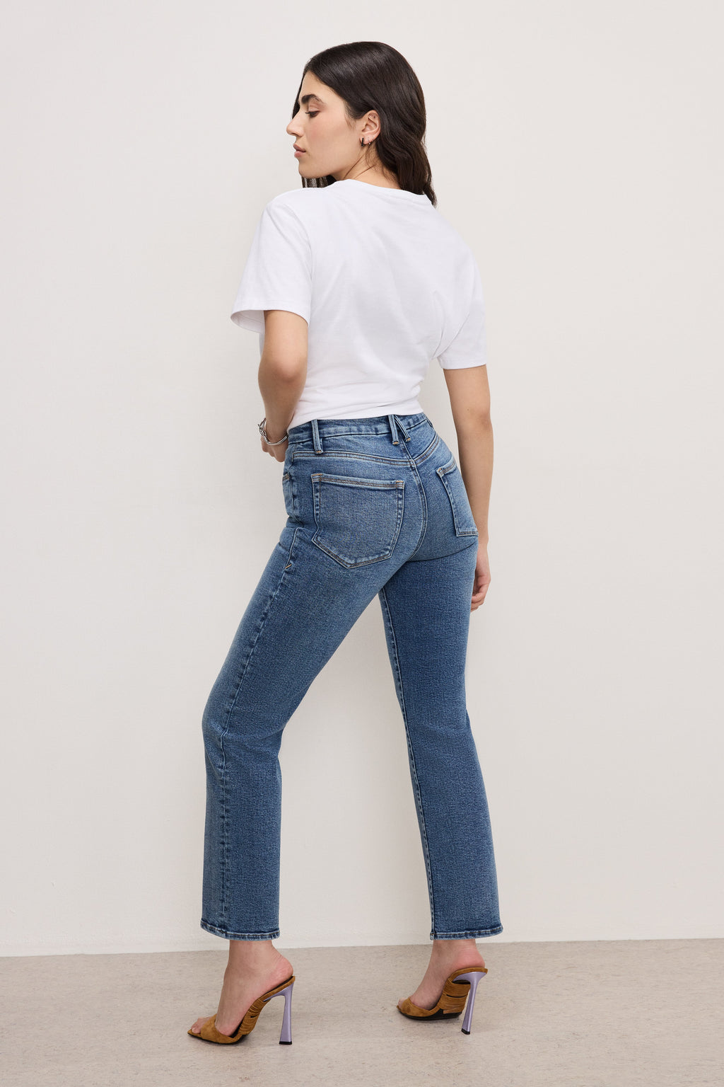 Premium GOOD PETITE STRAIGHT COMPRESSION JEANS INDIGO254