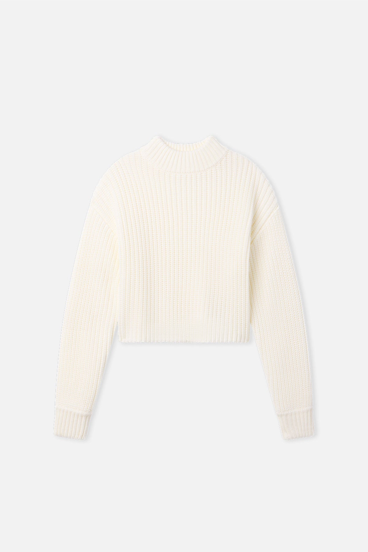 Premium CHUNKY KNIT MOCK NECK SWEATER IVORY003