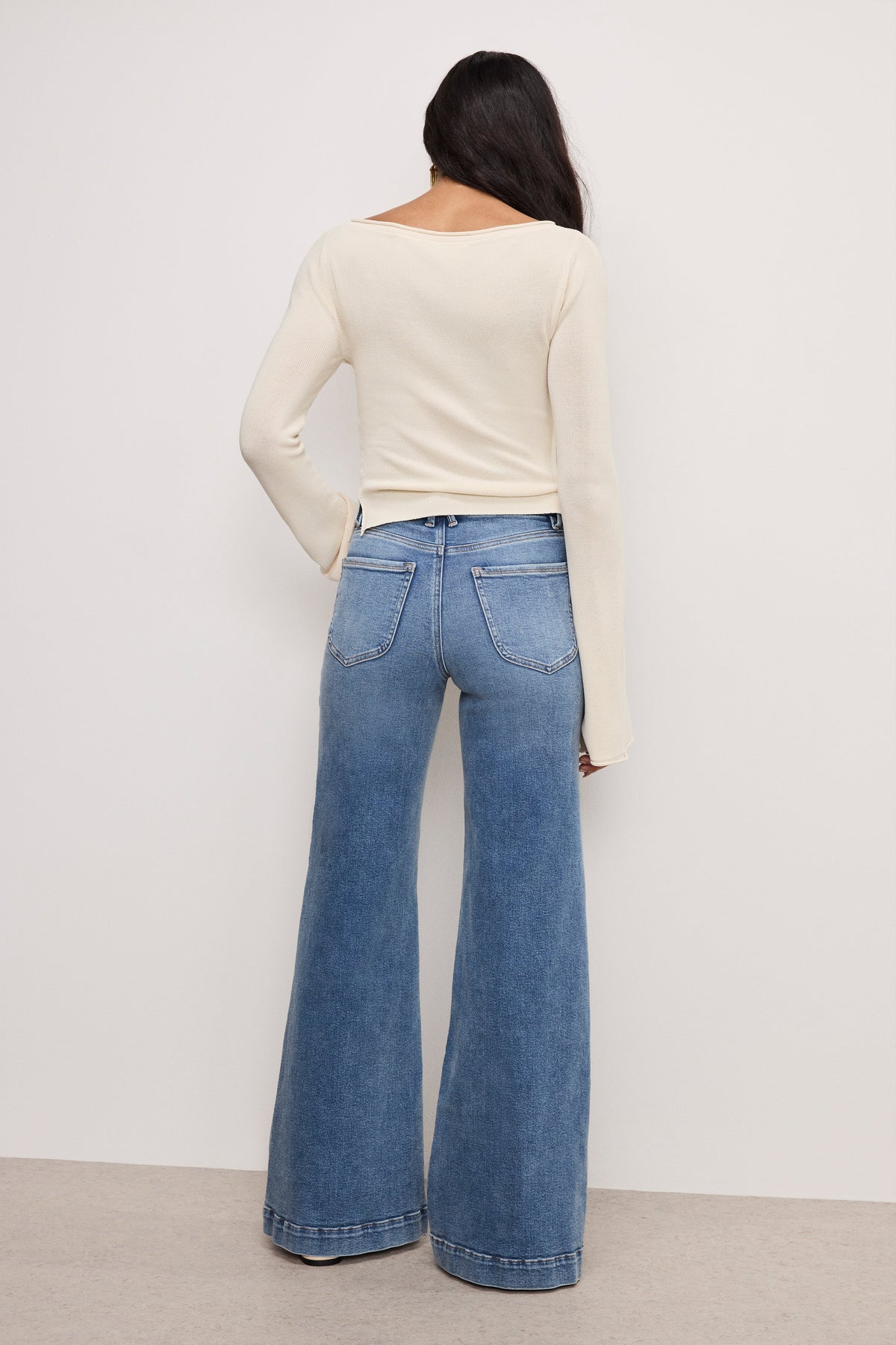 Premium GOOD WAIST PALAZZO COMPRESSION JEANS INDIGO837