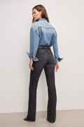 Premium GOOD COWBOY BOOTCUT JEANS BLACK354