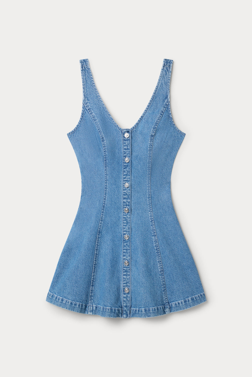 Premium THE FLOUNCY DENIM DRESS INDIGO
