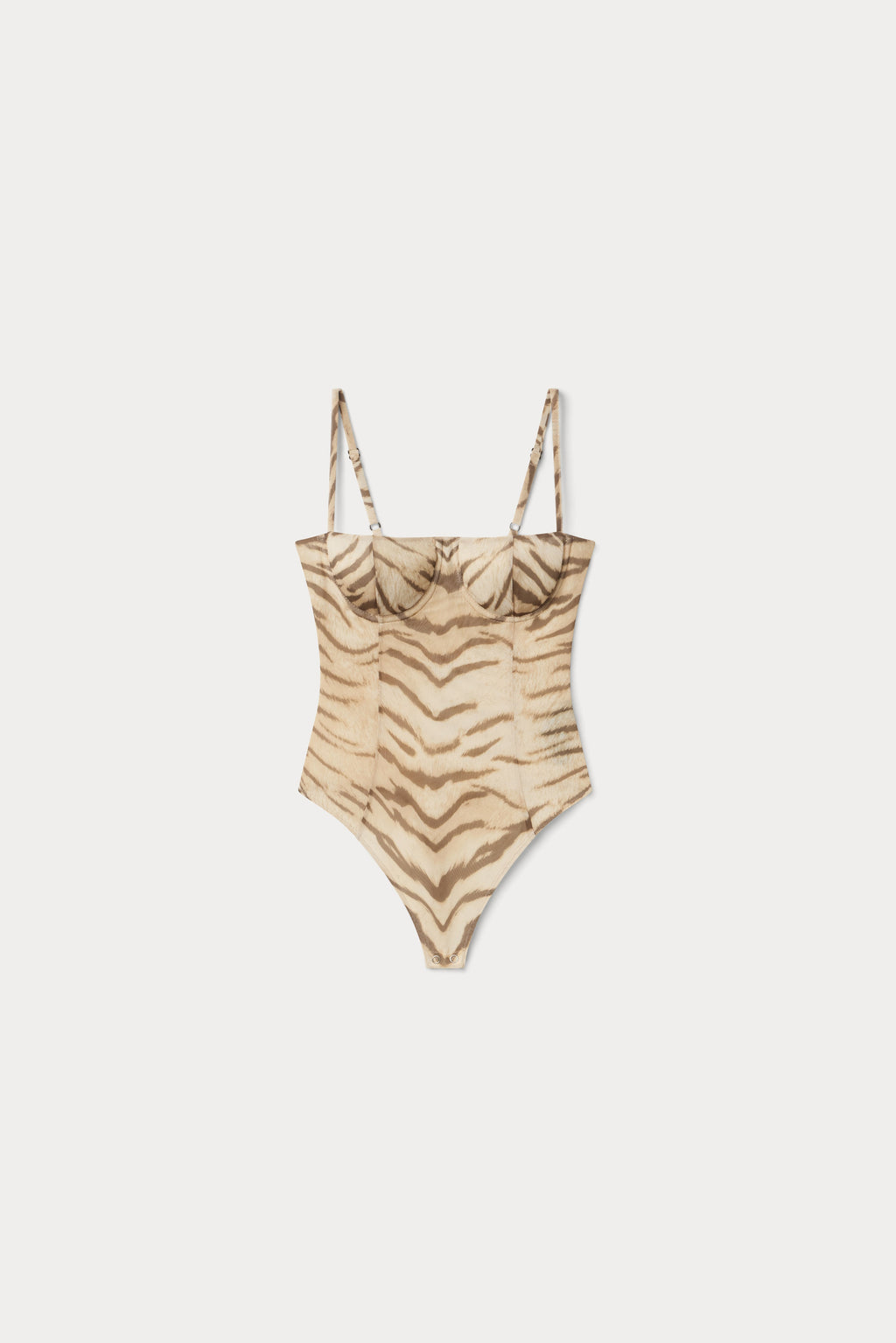 Premium MESH BUSTIER BODYSUIT BROWN TIGER