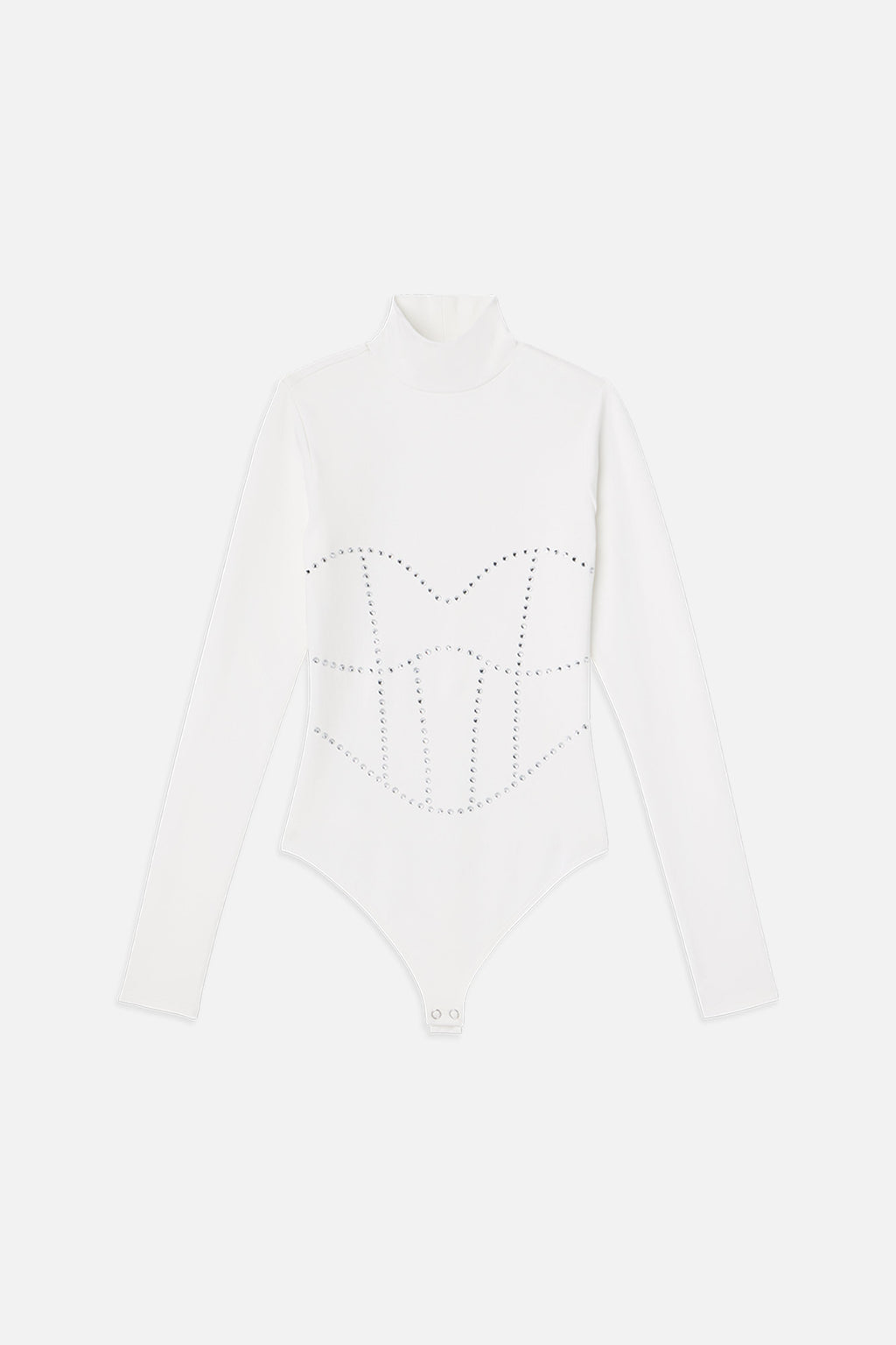 Premium DOLLY CRYSTAL CORSET BODYSUIT WHITE001