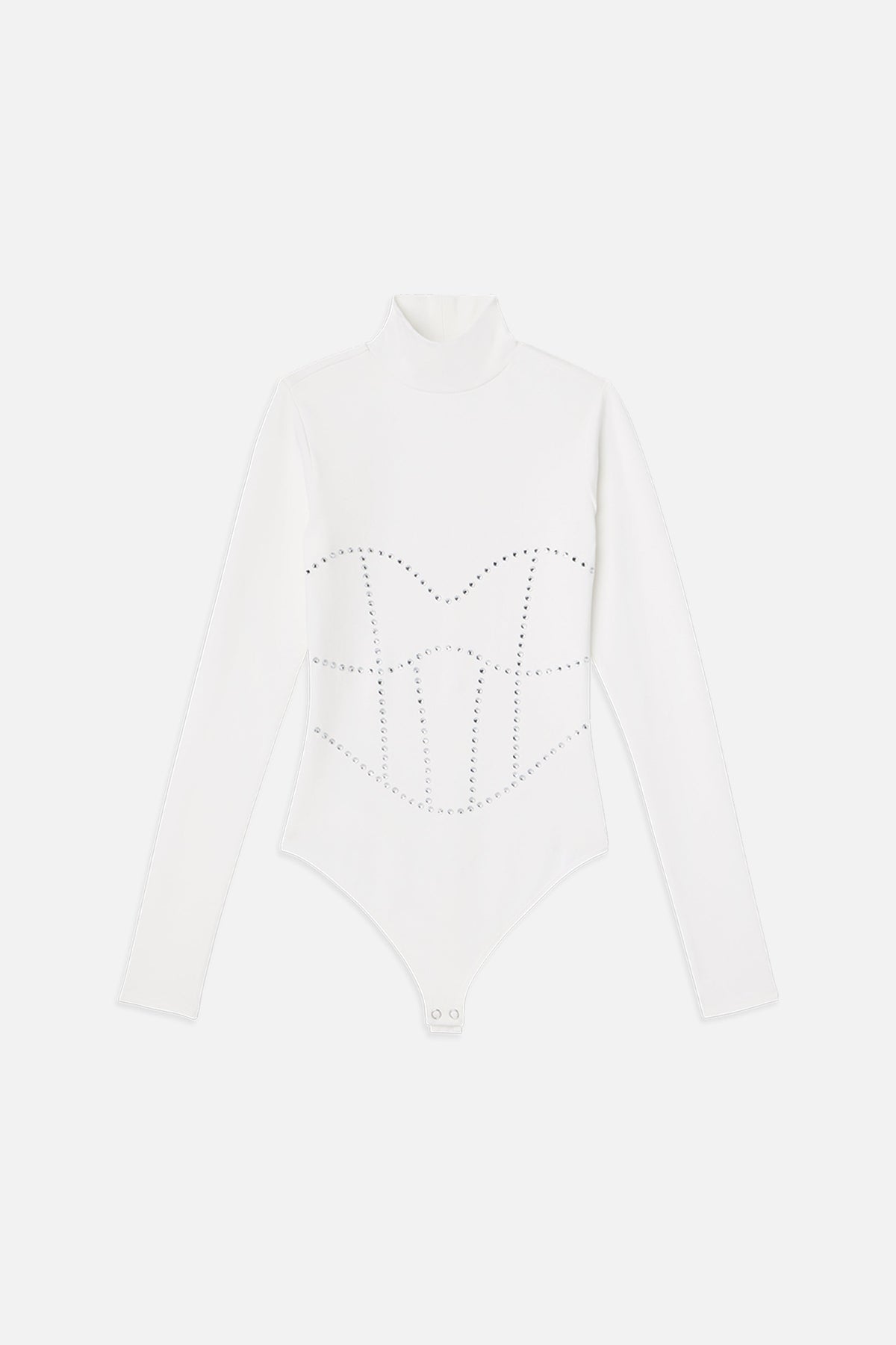 Premium DOLLY CRYSTAL CORSET BODYSUIT WHITE001