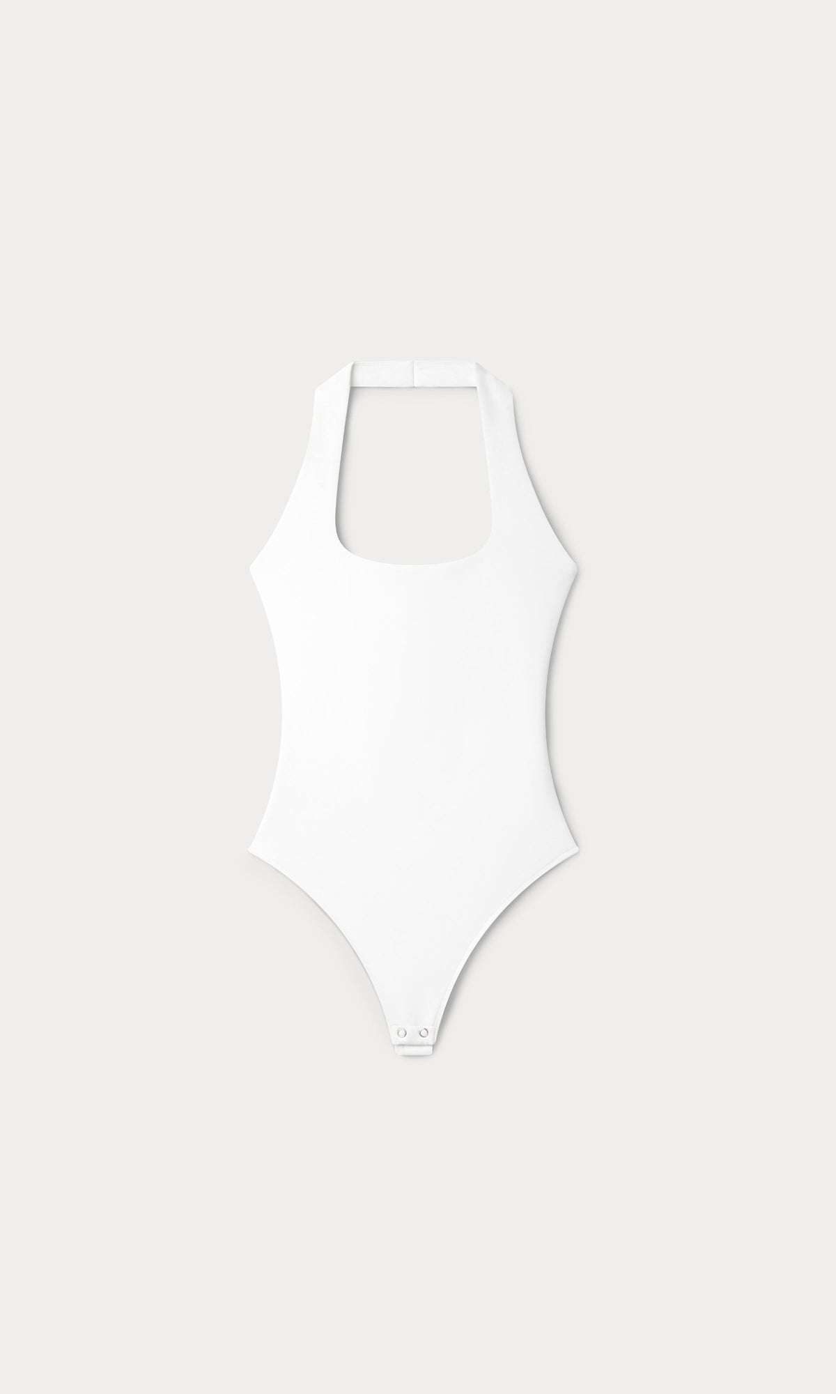 Premium SCULPTING HALTER SQUARE NECK BODYSUIT WHITE001