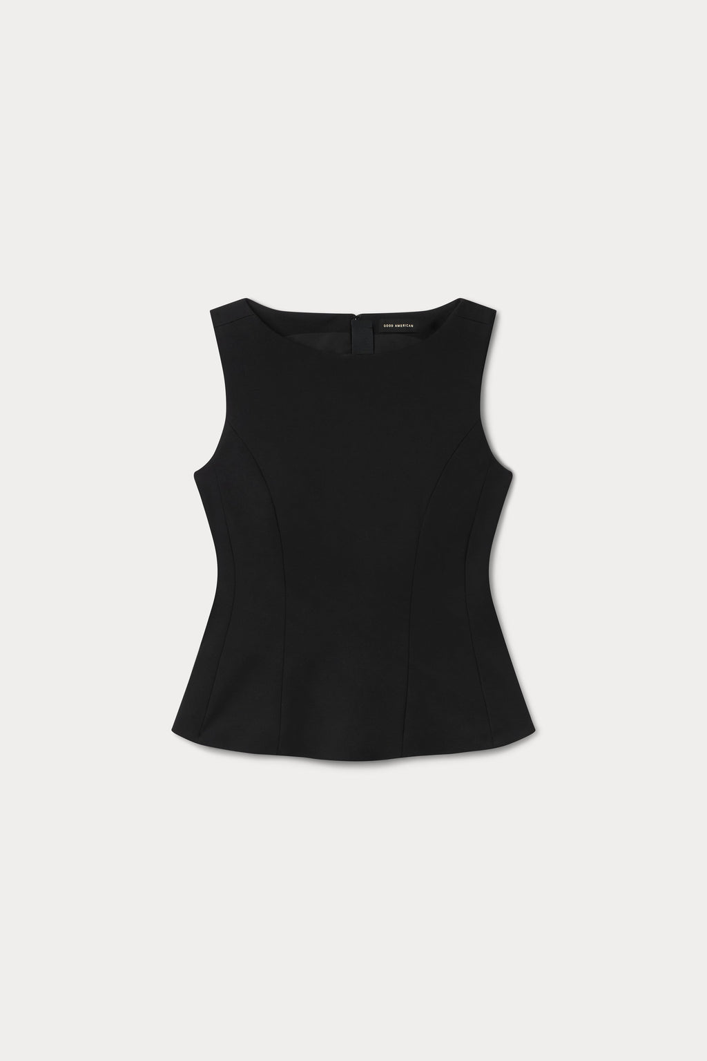 Premium SOFT STRETCH PONTE STRAIGHT NECK TOP BLACK001