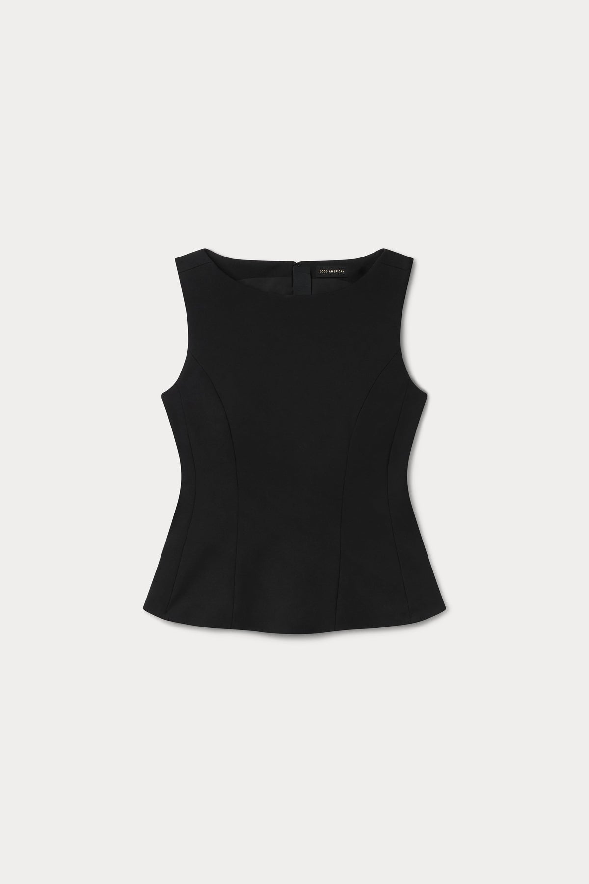 Premium SOFT STRETCH PONTE STRAIGHT NECK TOP BLACK001