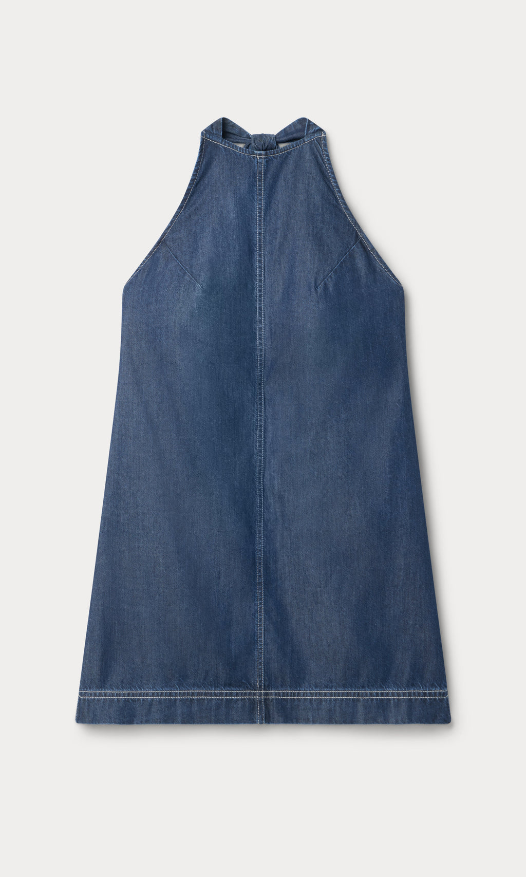 Premium DENIM HALTER SHIFT DRESS INDIGO1187