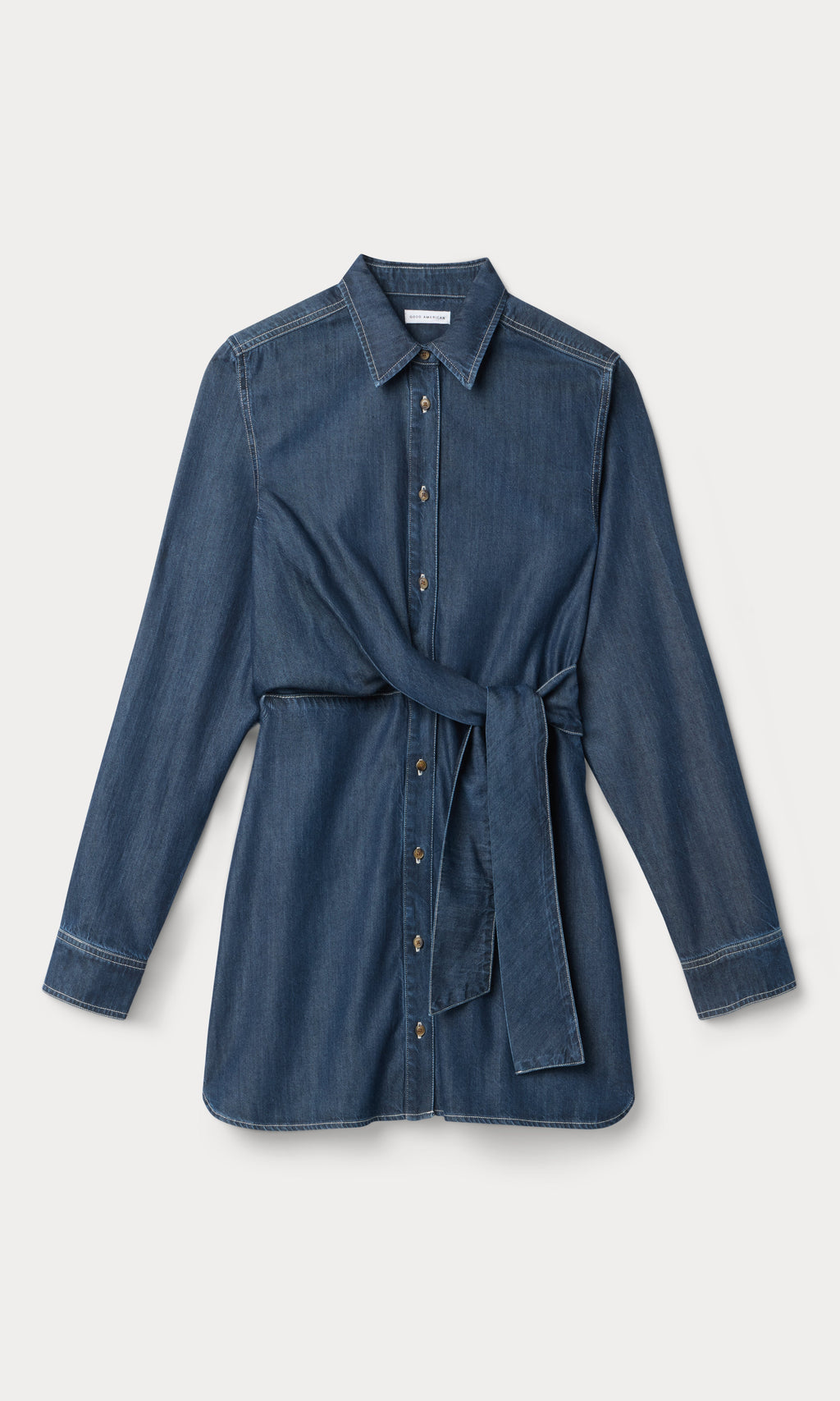 Premium DENIM WRAP SHIRT DRESS INDIGO1187