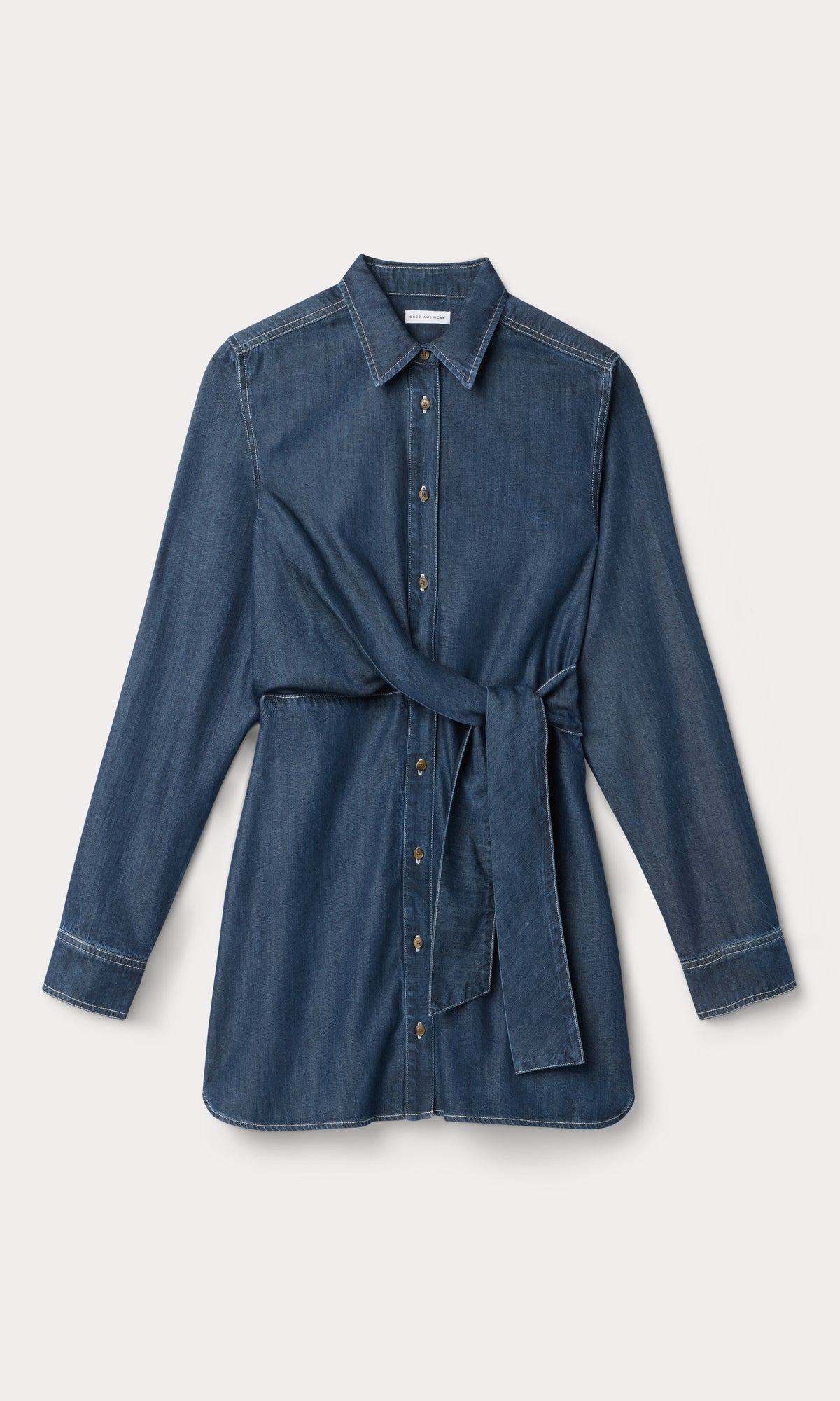 Premium DENIM WRAP SHIRT DRESS INDIGO1187