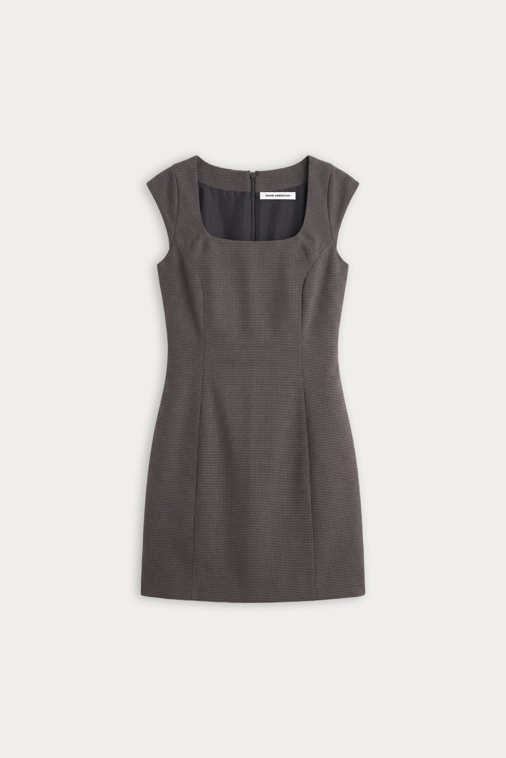 Premium THE CAP SLEEVE MINI DRESS CHARCOAL MINI HOUNDSTOOTH