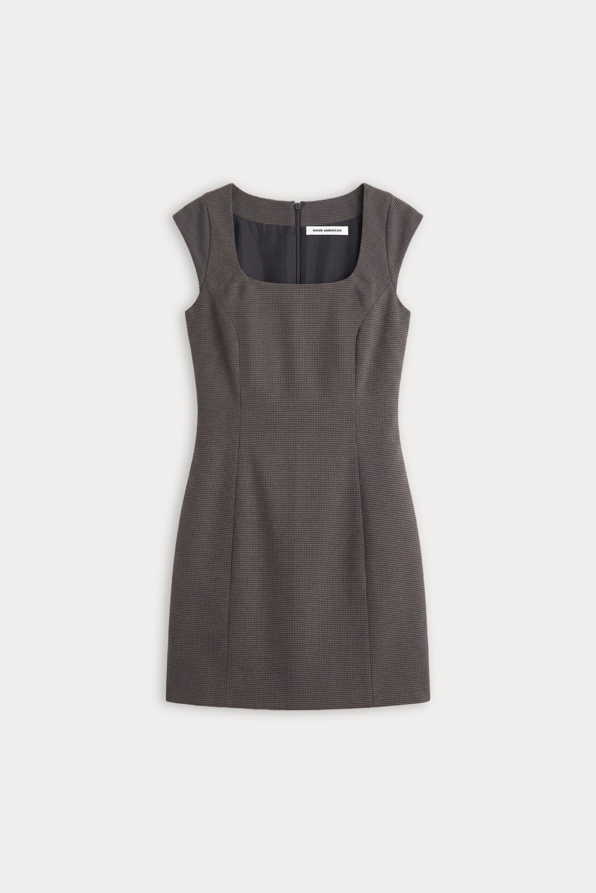 Premium THE CAP SLEEVE MINI DRESS CHARCOAL MINI HOUNDSTOOTH