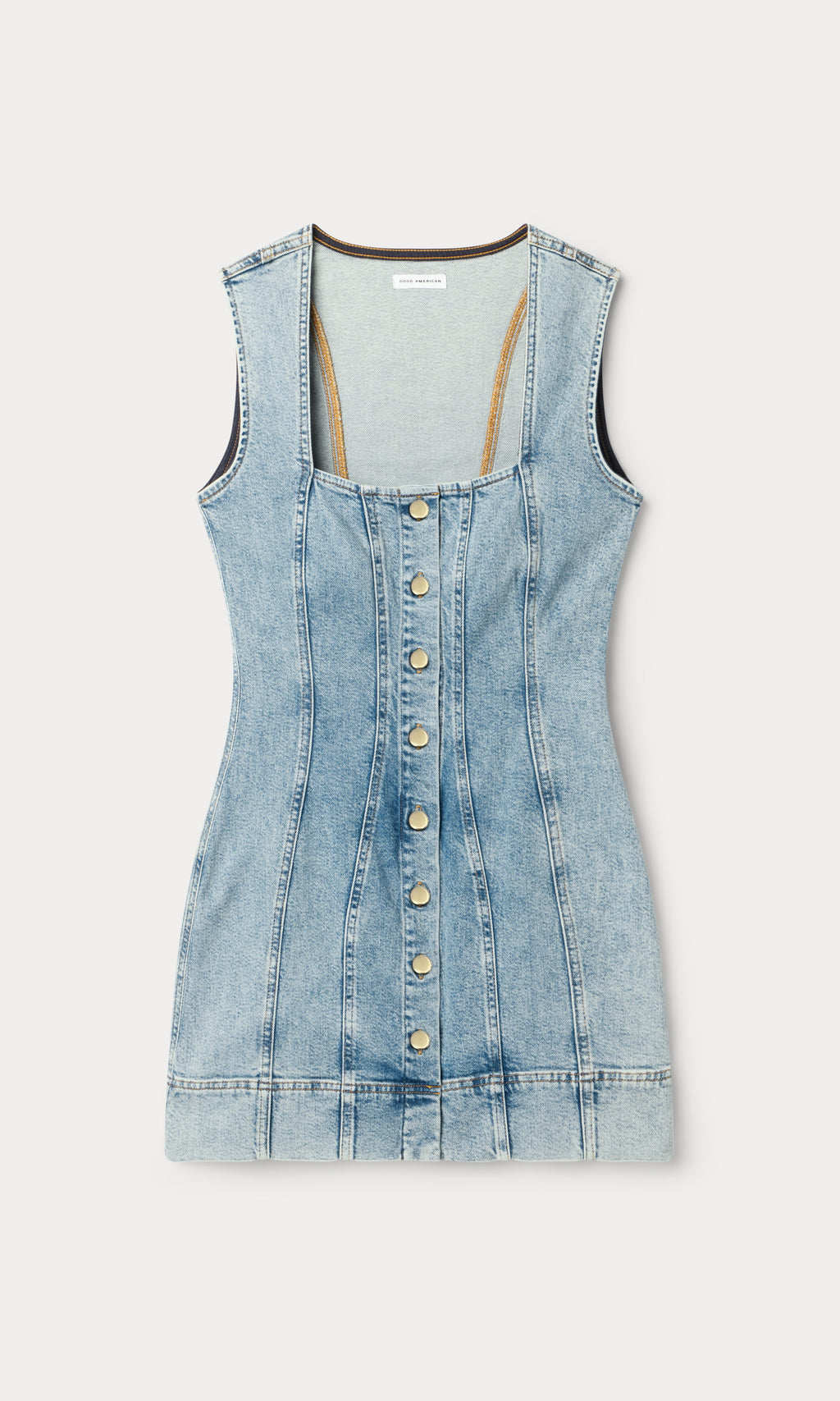 Premium MINI BUTTON FRONT DRESS INDIGO1104