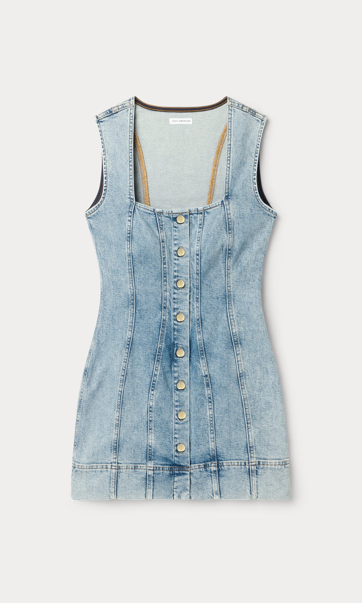 Premium MINI BUTTON FRONT DRESS INDIGO1104