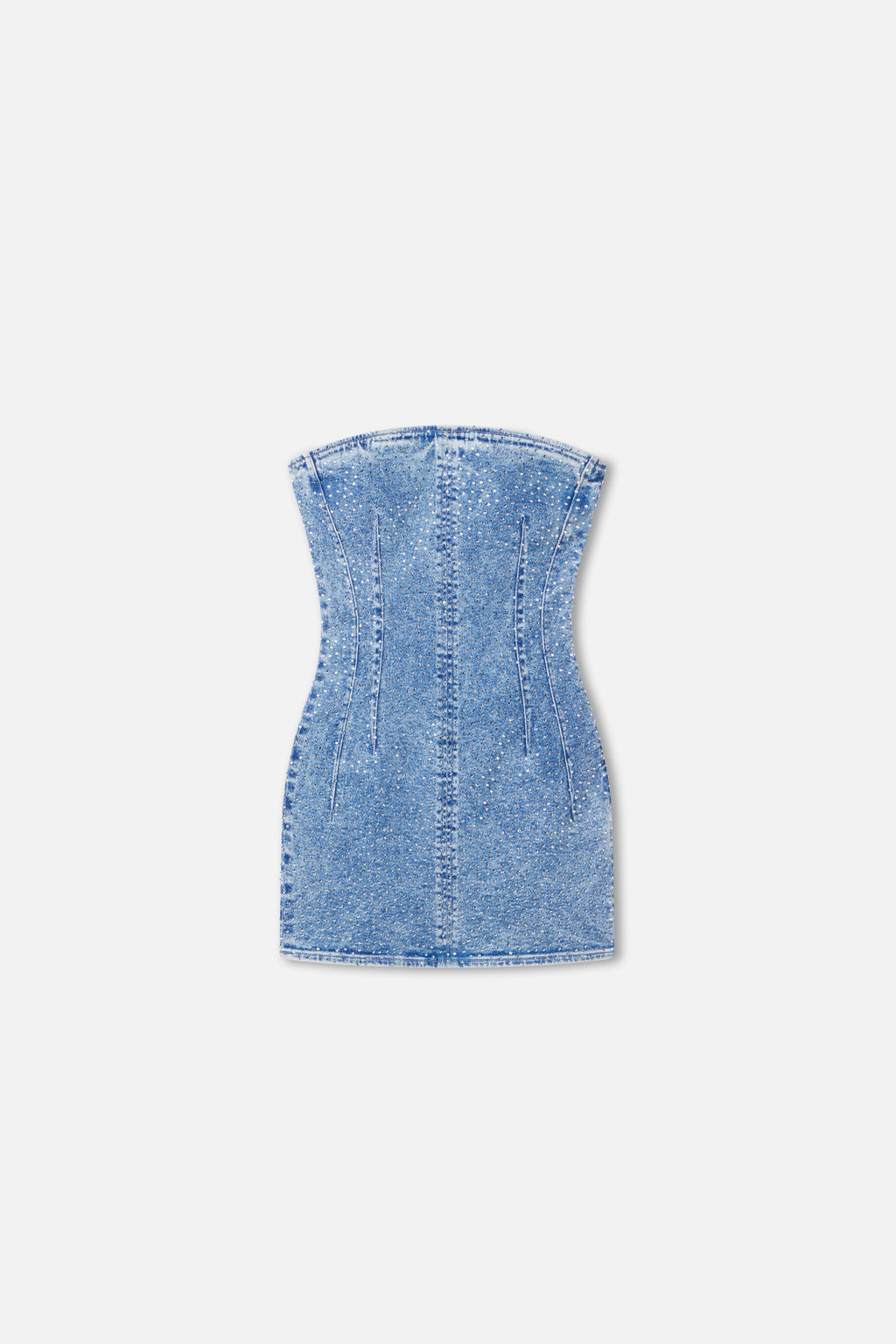 Premium CRYSTAL STRAPLESS MINI DRESS INDIGO1097