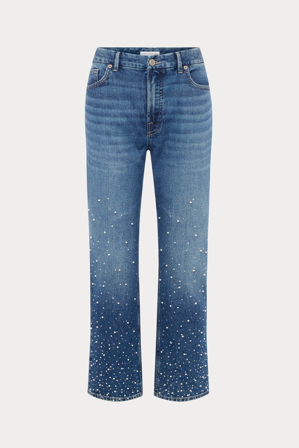 Premium GOOD ICON STRAIGHT ANKLE PEARL JEANS INDIGO1186