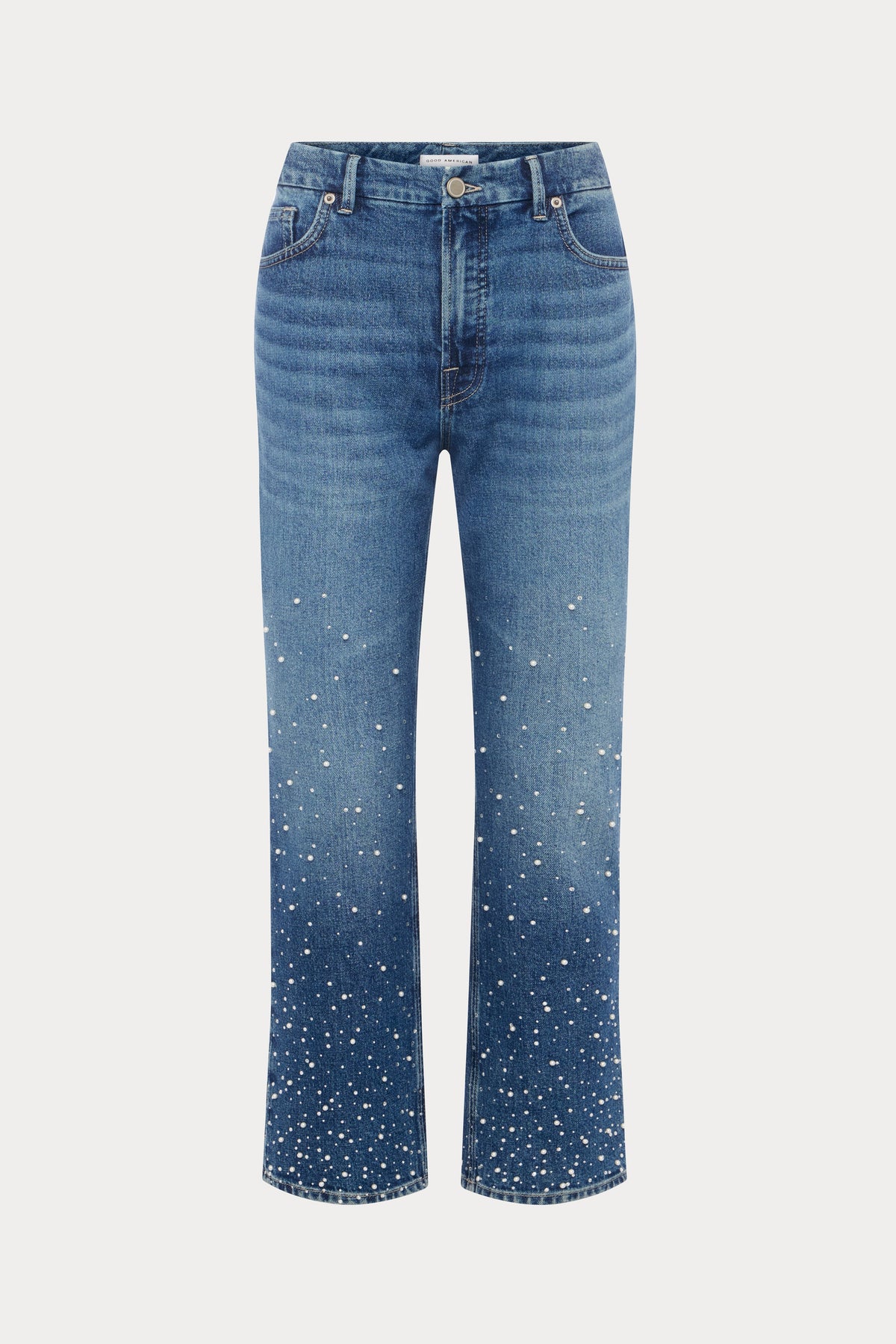 Premium GOOD ICON STRAIGHT ANKLE PEARL JEANS INDIGO1186