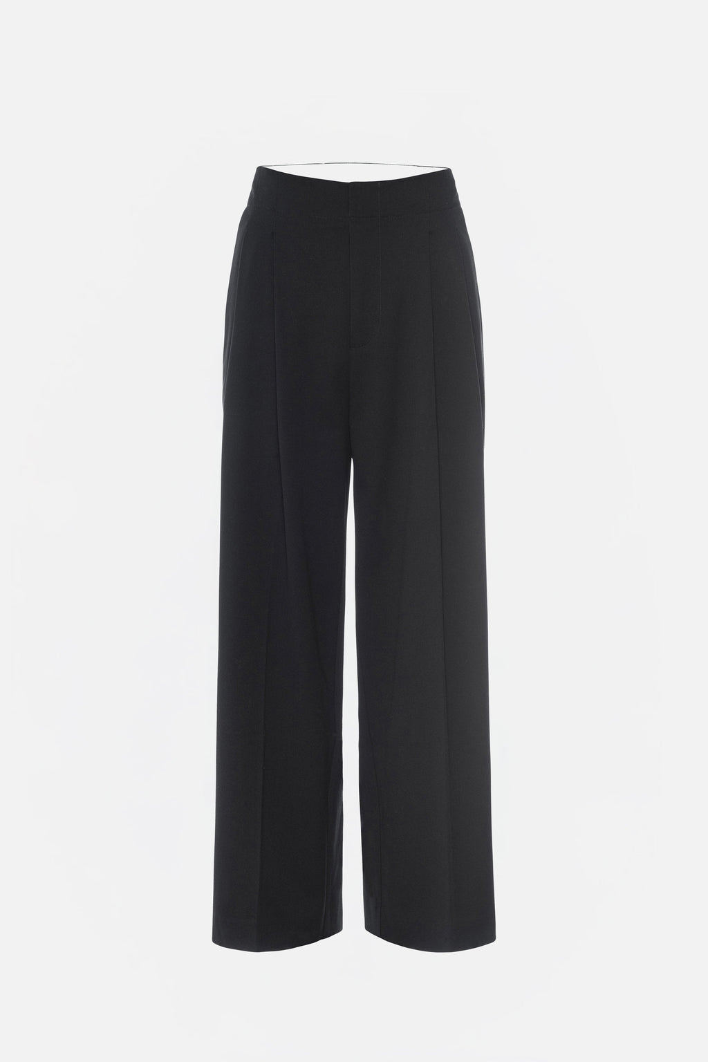 Premium ESSENTIAL SUITING PLEATED CROPPED TROUSERS DARK HEATHER GRAY