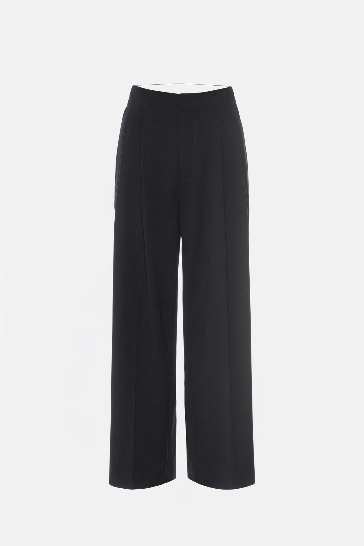 Premium ESSENTIAL SUITING PLEATED CROPPED TROUSERS DARK HEATHER GRAY