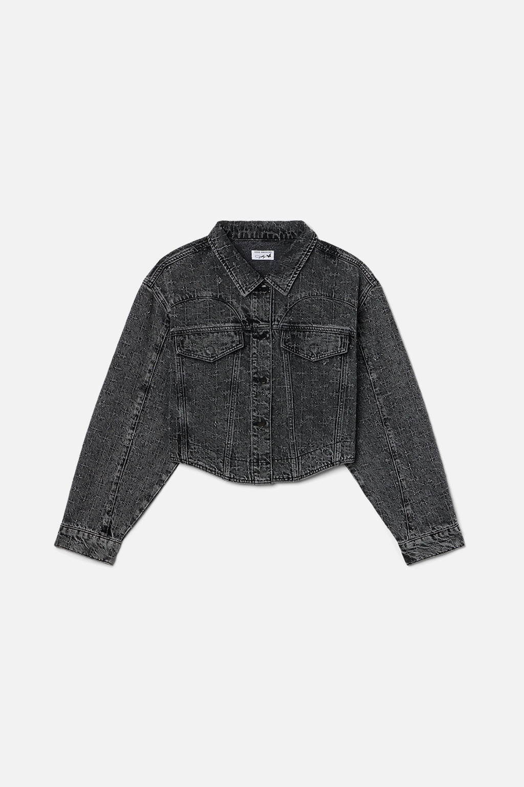 Premium DOLLY CRYSTAL DENIM JACKET BLACK415