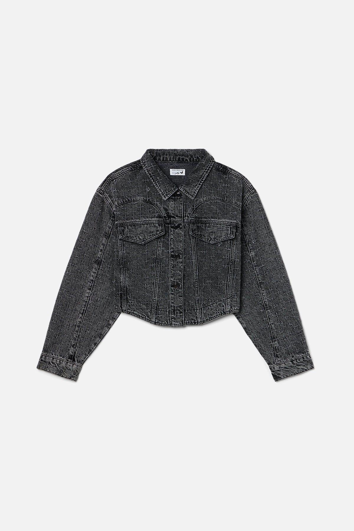 Premium DOLLY CRYSTAL DENIM JACKET BLACK415