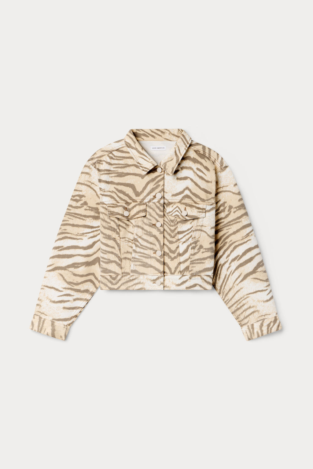 Premium ESSENTIAL CROP DENIM JACKET BROWN TIGER