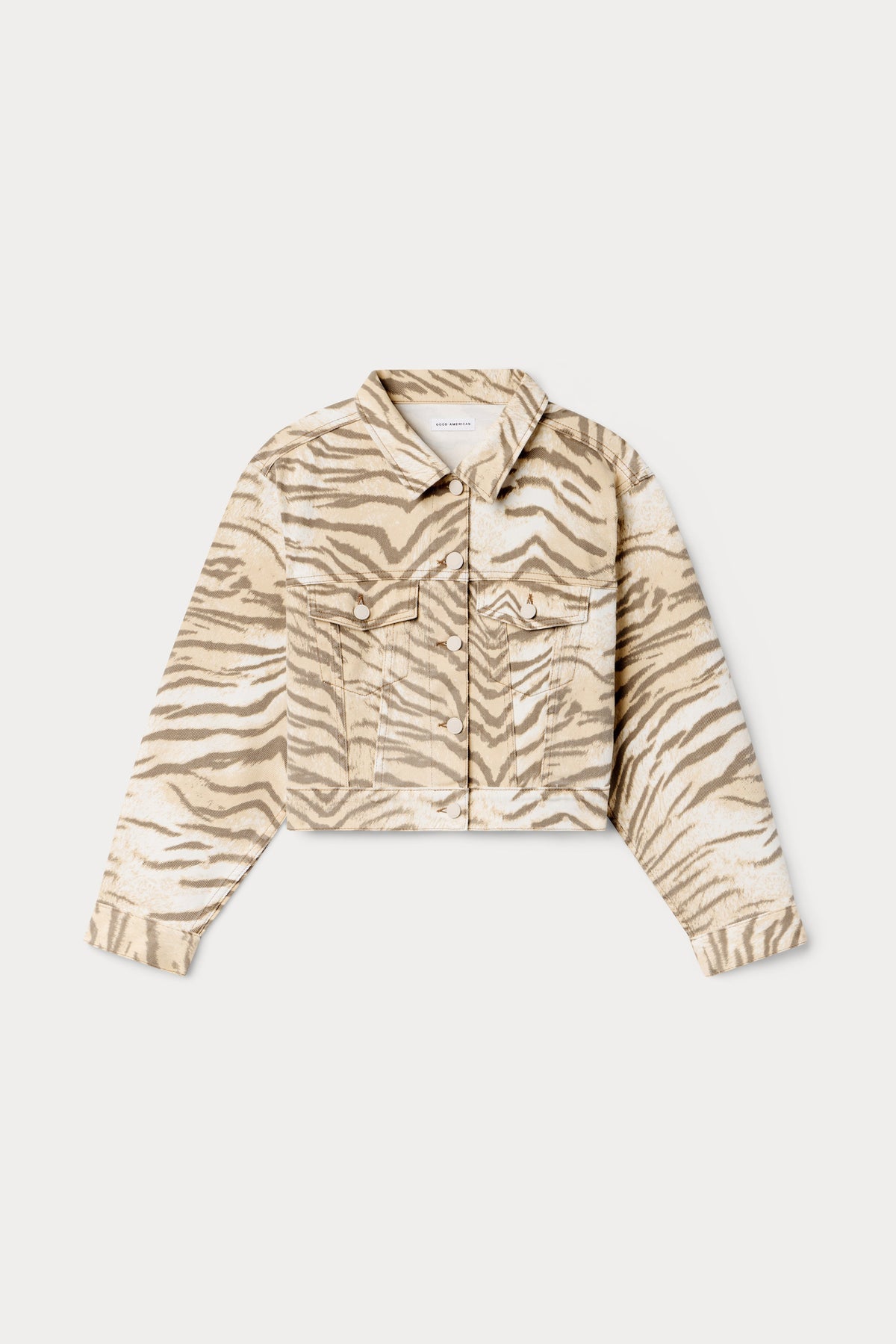 Premium ESSENTIAL CROP DENIM JACKET BROWN TIGER
