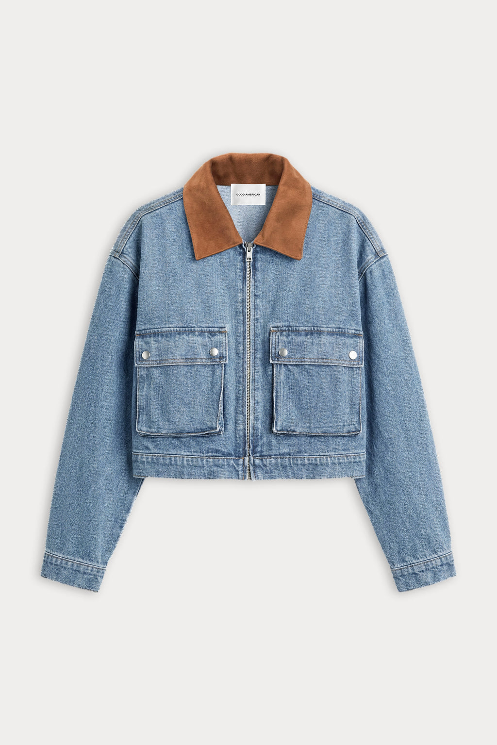 Premium THE DENIM SWING CROPPED JACKET AMBER